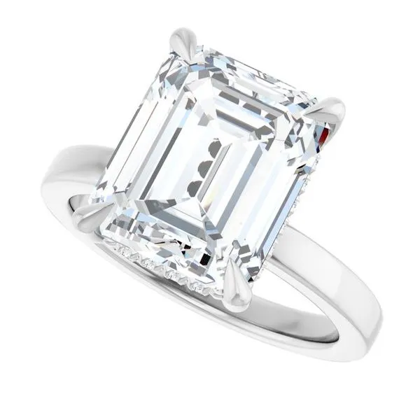 Claw-Prong Hidden Halo-Style Engagement Ring Image 5 Hudson Valley Goldsmith New Paltz, NY