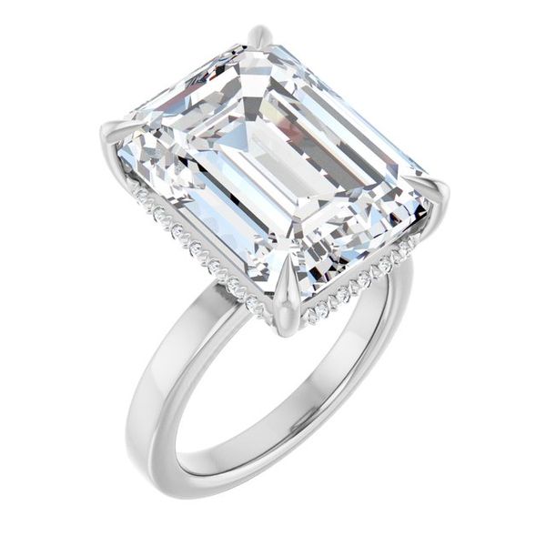 Claw-Prong Hidden Halo-Style Engagement Ring