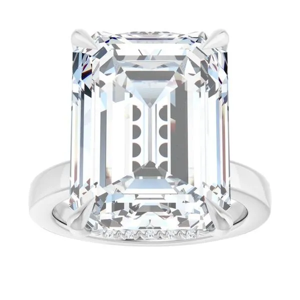 Claw-Prong Hidden Halo-Style Engagement Ring Image 3 Hudson Valley Goldsmith New Paltz, NY