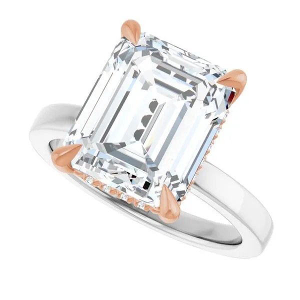 Claw-Prong Hidden Halo-Style Engagement Ring Image 5 Hudson Valley Goldsmith New Paltz, NY