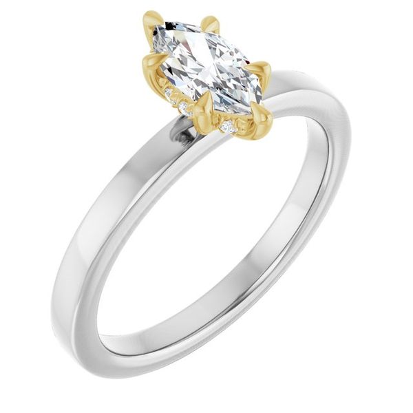 Claw-Prong Hidden Halo-Style Engagement Ring