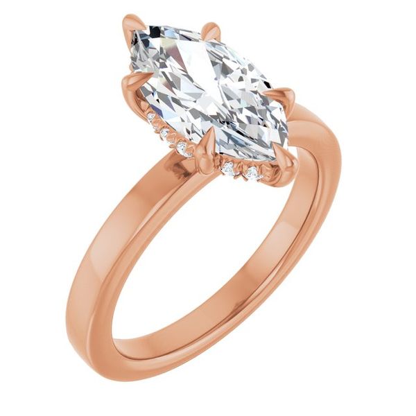 Claw-Prong Hidden Halo-Style Engagement Ring