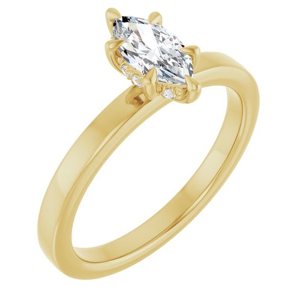 Claw-Prong Hidden Halo-Style Engagement Ring