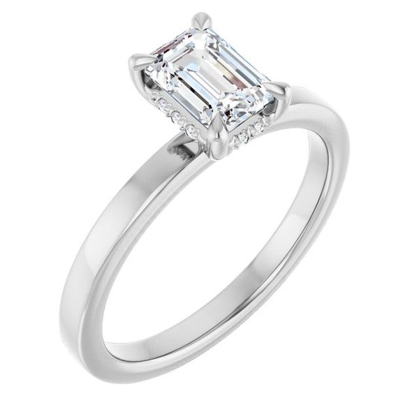 Claw-Prong Hidden Halo-Style Engagement Ring