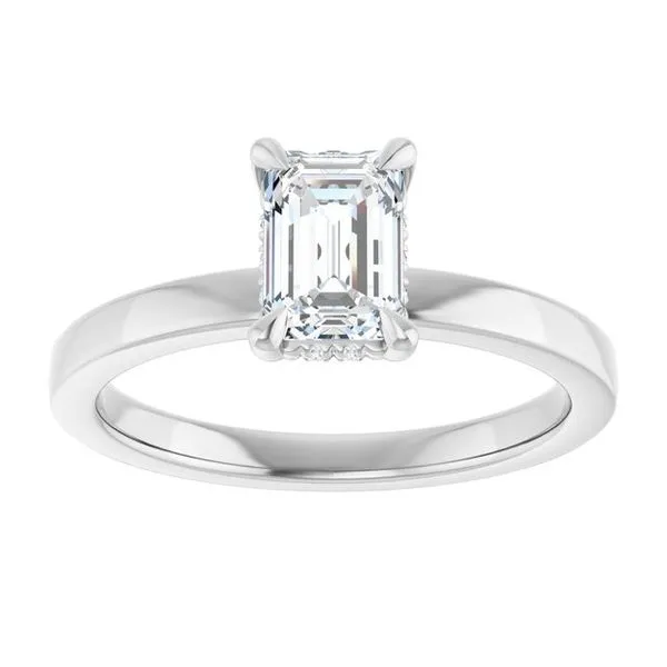Claw-Prong Hidden Halo-Style Engagement Ring Image 3 Don's Jewelry & Design Washington, IA