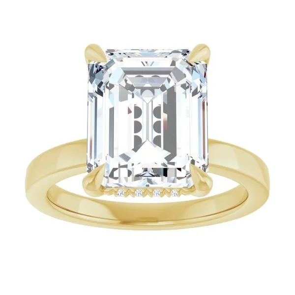 Claw-Prong Hidden Halo-Style Engagement Ring Image 3 Hudson Valley Goldsmith New Paltz, NY