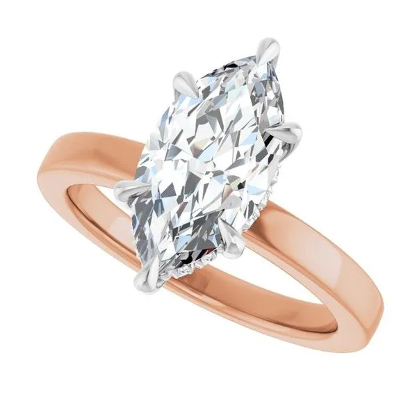 Claw-Prong Hidden Halo-Style Engagement Ring Image 5 J. West Jewelers Round Rock, TX