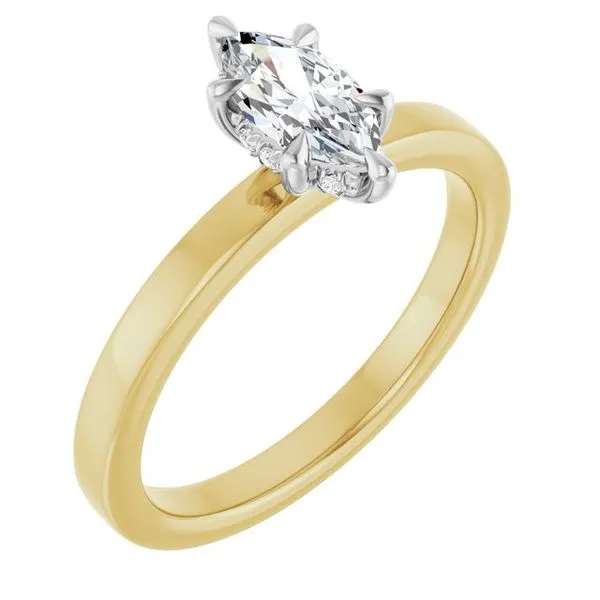 Claw-Prong Hidden Halo-Style Engagement Ring