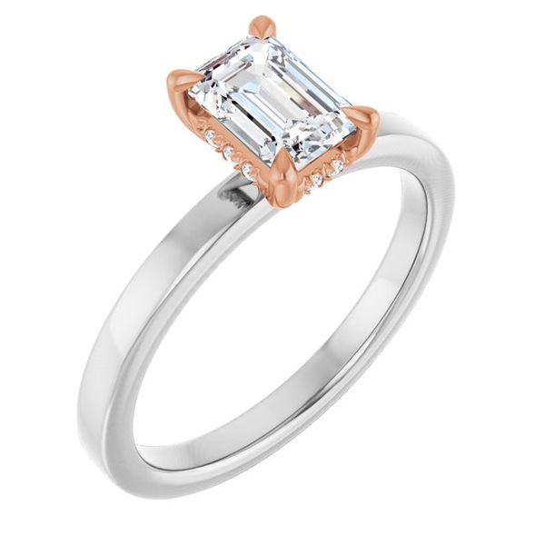 Claw-Prong Hidden Halo-Style Engagement Ring