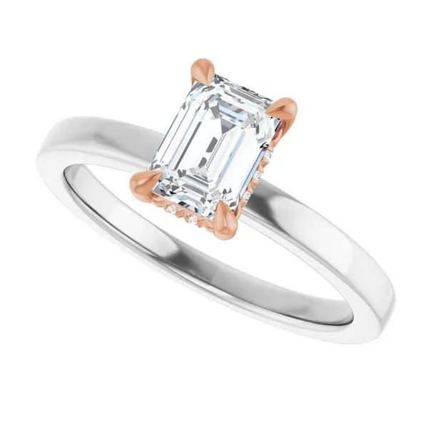 Claw-Prong Hidden Halo-Style Engagement Ring Image 5 Hudson Valley Goldsmith New Paltz, NY