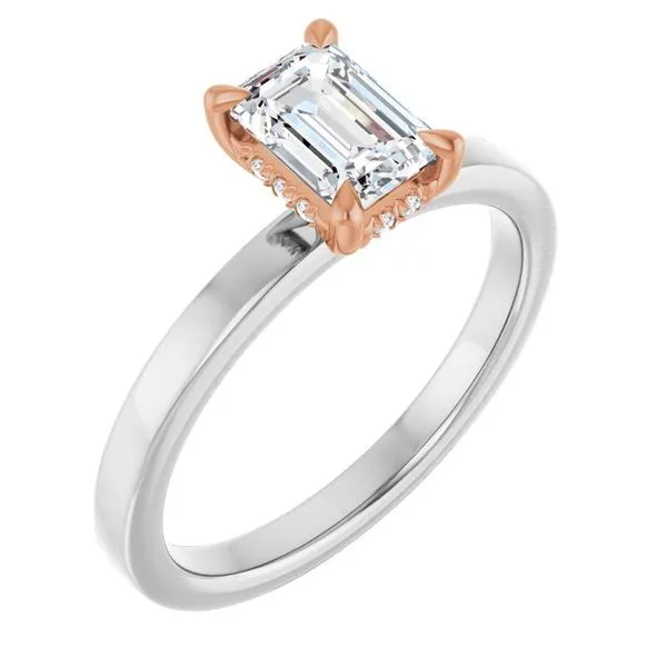 Claw-Prong Hidden Halo-Style Engagement Ring