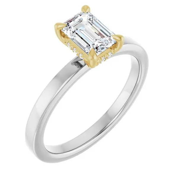 Claw-Prong Hidden Halo-Style Engagement Ring