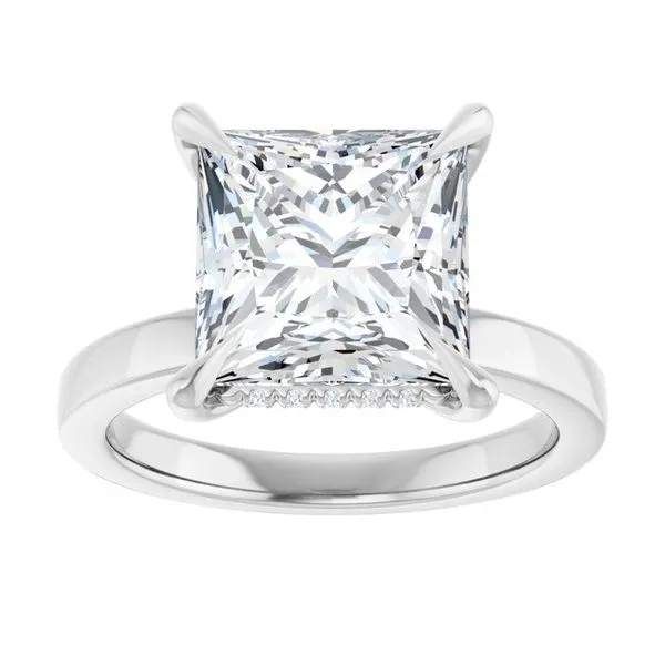 Claw-Prong Hidden Halo-Style Engagement Ring Image 3 Michael Szwed Jewelers Longmeadow, MA