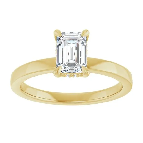 Claw-Prong Hidden Halo-Style Engagement Ring Image 3 Hudson Valley Goldsmith New Paltz, NY