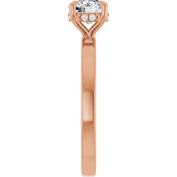 Claw-Prong Hidden Halo-Style Engagement Ring Image 4 Hudson Valley Goldsmith New Paltz, NY