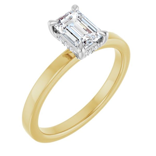 Claw-Prong Hidden Halo-Style Engagement Ring