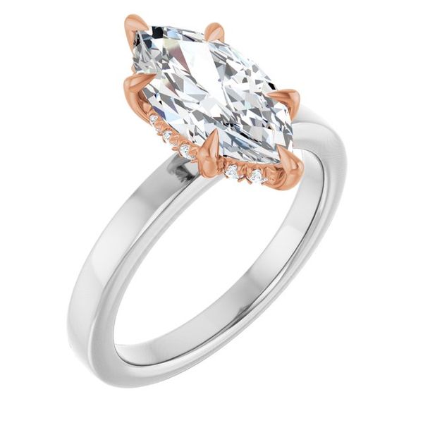 Claw-Prong Hidden Halo-Style Engagement Ring