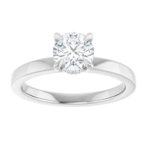 Claw-Prong Hidden Halo-Style Engagement Ring Image 3 Northwood Jewelers Northwood, OH