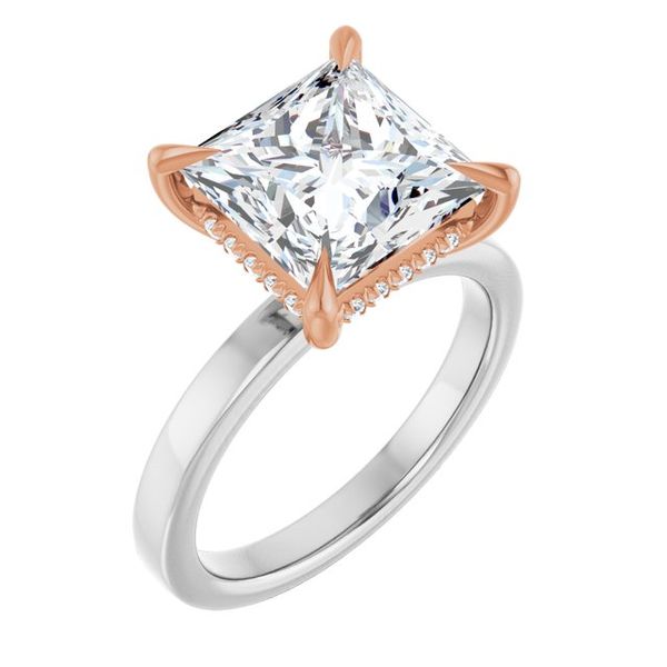 Claw-Prong Hidden Halo-Style Engagement Ring