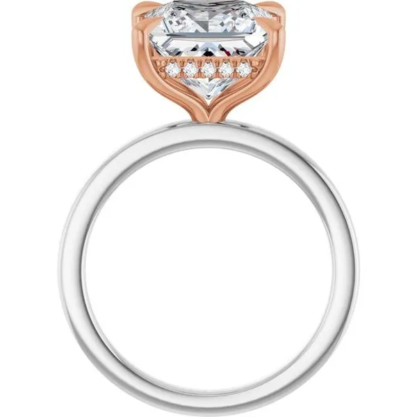 Claw-Prong Hidden Halo-Style Engagement Ring Image 2 Hudson Valley Goldsmith New Paltz, NY