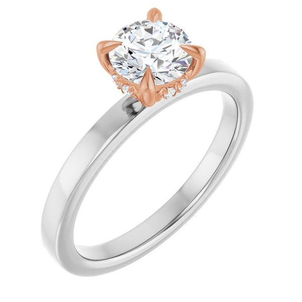 Claw-Prong Hidden Halo-Style Engagement Ring