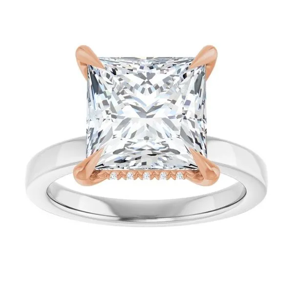 Claw-Prong Hidden Halo-Style Engagement Ring Image 3 Hudson Valley Goldsmith New Paltz, NY