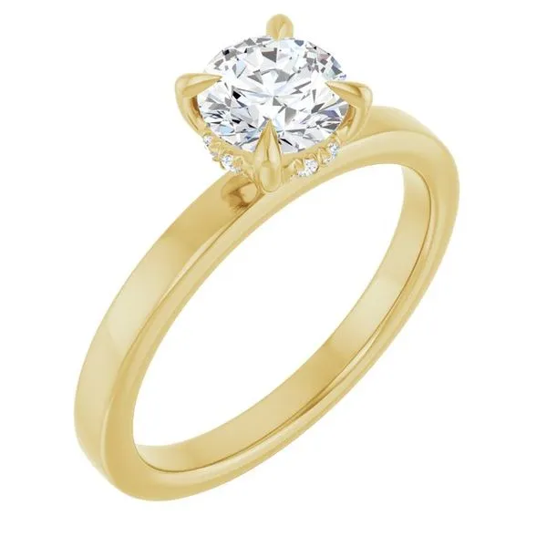 Claw-Prong Hidden Halo-Style Engagement Ring Arezzo Jewelers Elmwood Park, IL