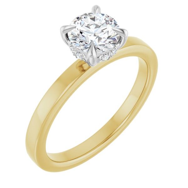 Claw-Prong Hidden Halo-Style Engagement Ring