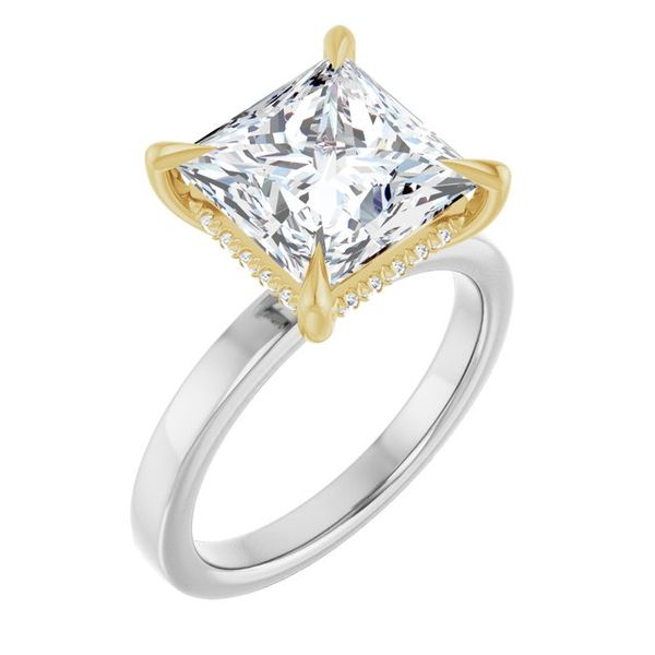 Claw-Prong Hidden Halo-Style Engagement Ring