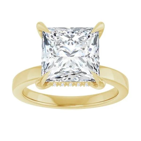 Claw-Prong Hidden Halo-Style Engagement Ring Image 3 J. West Jewelers Round Rock, TX