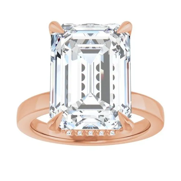 Claw-Prong Hidden Halo-Style Engagement Ring Image 3 JF Jones Jewelers Rochester, NY