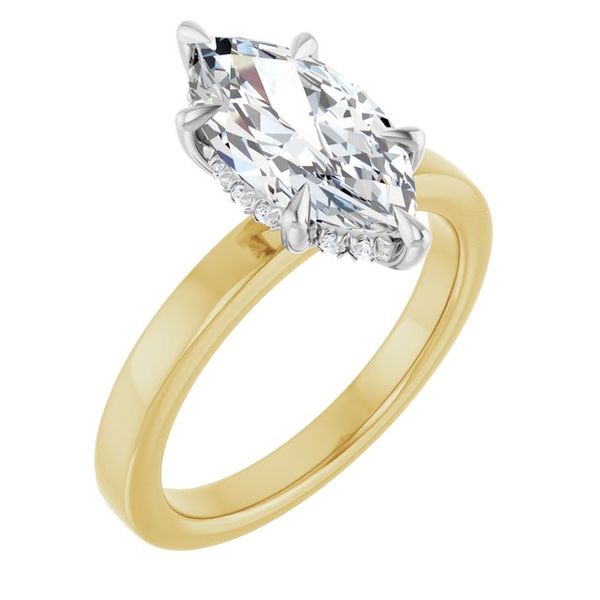 Claw-Prong Hidden Halo-Style Engagement Ring
