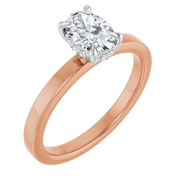 Claw-Prong Hidden Halo-Style Engagement Ring