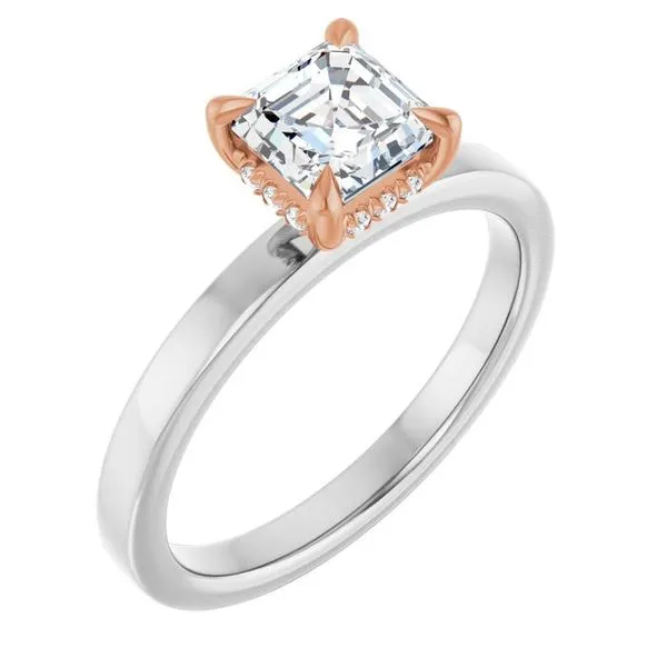 Claw-Prong Hidden Halo-Style Engagement Ring J. West Jewelers Round Rock, TX