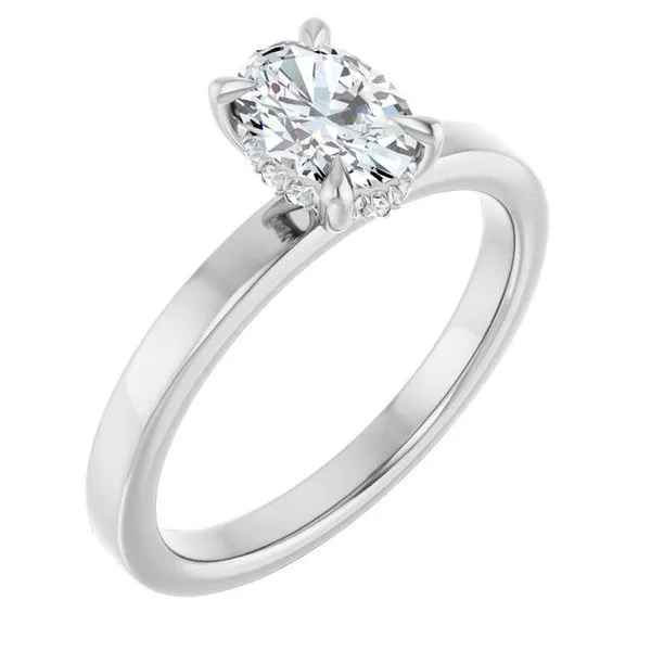 Claw-Prong Hidden Halo-Style Engagement Ring Don's Jewelry & Design Washington, IA