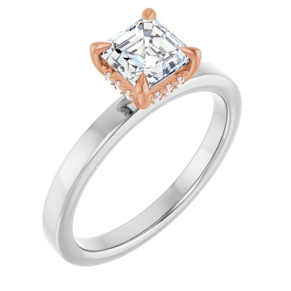 Claw-Prong Hidden Halo-Style Engagement Ring