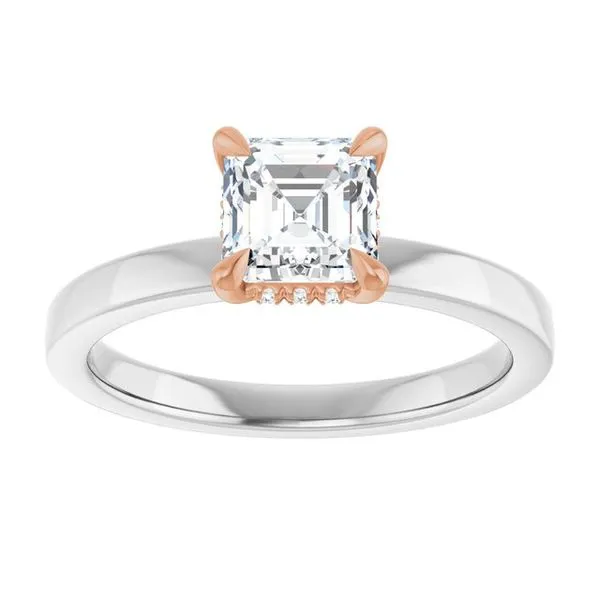 Claw-Prong Hidden Halo-Style Engagement Ring Image 3 Don's Jewelry & Design Washington, IA