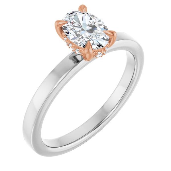 Claw-Prong Hidden Halo-Style Engagement Ring