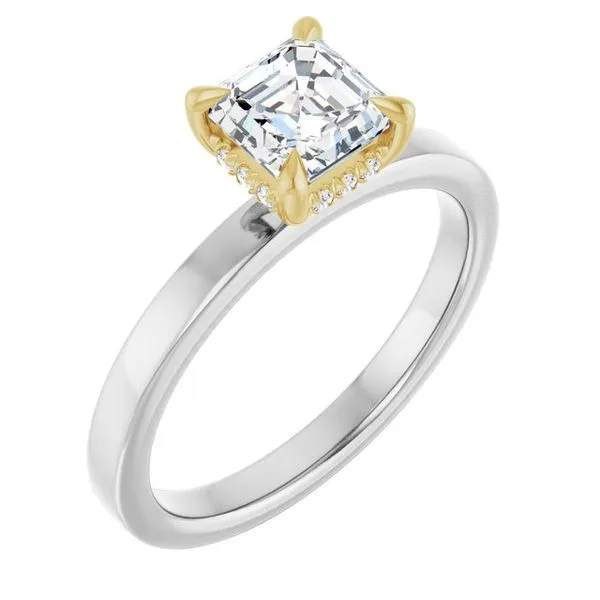 Claw-Prong Hidden Halo-Style Engagement Ring