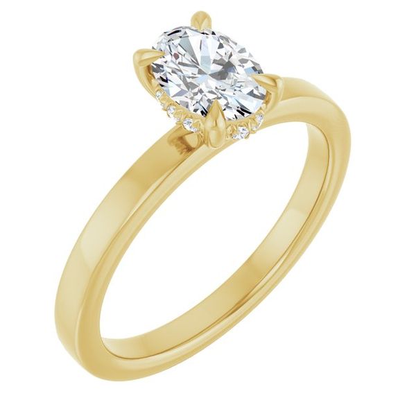 Claw-Prong Hidden Halo-Style Engagement Ring