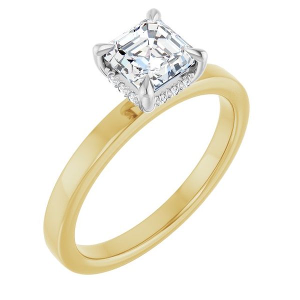 Claw-Prong Hidden Halo-Style Engagement Ring