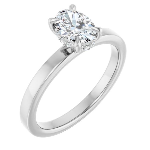 Claw-Prong Hidden Halo-Style Engagement Ring