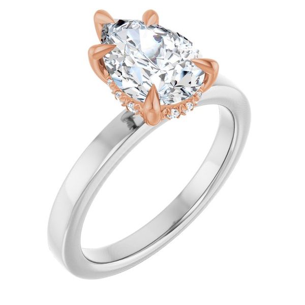 Claw-Prong Hidden Halo-Style Engagement Ring