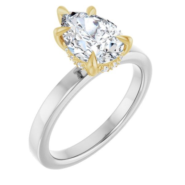 Claw-Prong Hidden Halo-Style Engagement Ring