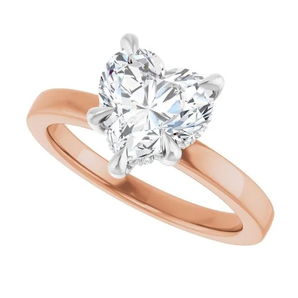 Claw-Prong Hidden Halo-Style Engagement Ring Image 5 Hudson Valley Goldsmith New Paltz, NY