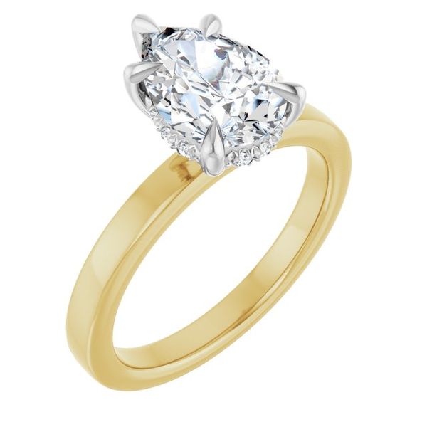 Claw-Prong Hidden Halo-Style Engagement Ring