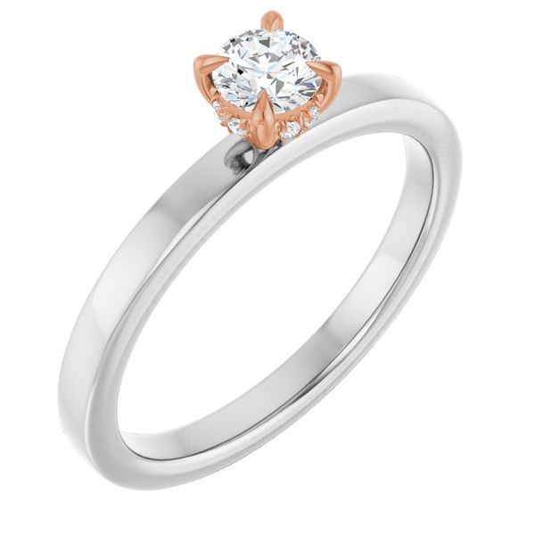 Claw-Prong Hidden Halo-Style Engagement Ring