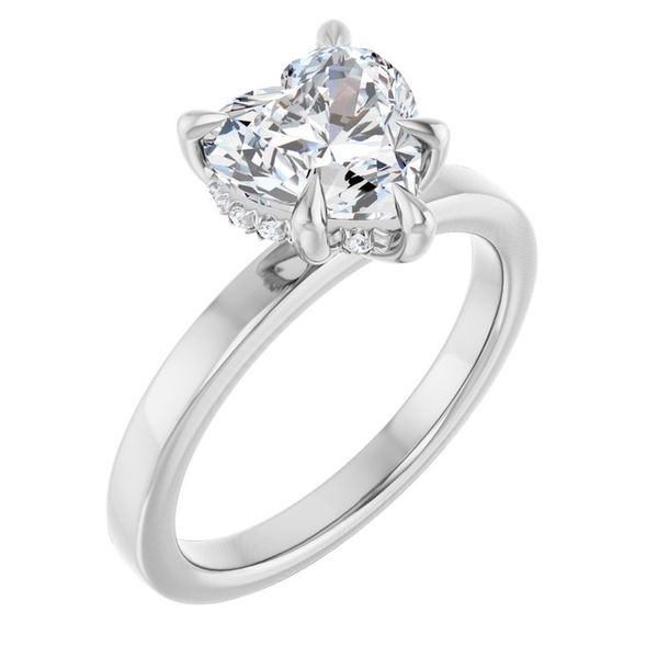 Claw-Prong Hidden Halo-Style Engagement Ring