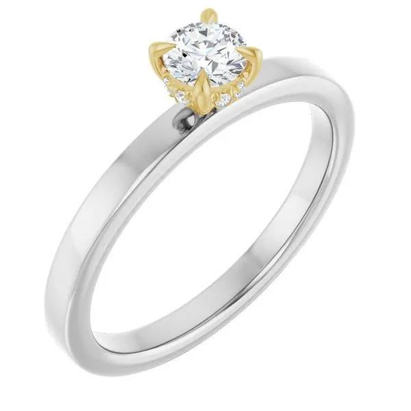 Claw-Prong Hidden Halo-Style Engagement Ring