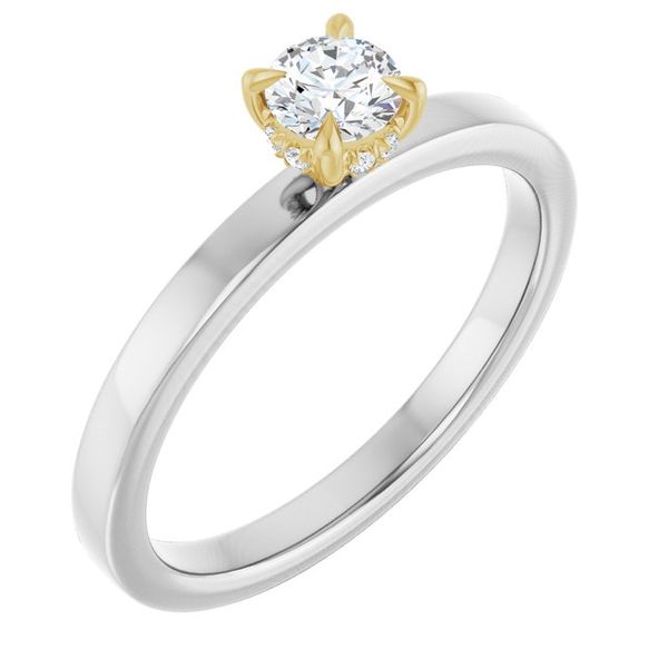 Claw-Prong Hidden Halo-Style Engagement Ring